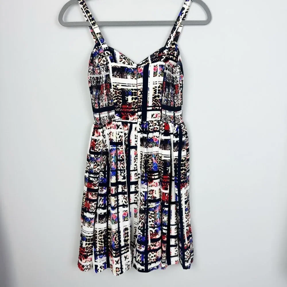 AMANDA UPRICHARD | Champagne Leopard Animal Print Mini Dress Women’s Size P - Picture 9 of 12